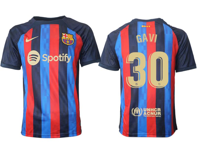 Men 2022-2023 Club Barcelona home aaa version blue 30 Soccer Jersey